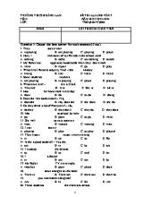Đề thi lại môn Tiếng Anh Lớp 6, 7 - Năm học 2013-2014 - Trường THCS Hoàng Lam